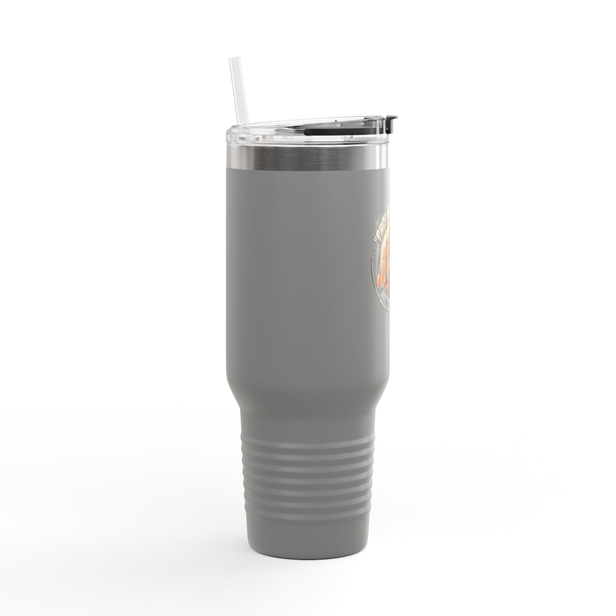 40oz Insulated Travel Mug — "Protect Your Nuts, Mind the Stash" Squirrel Design