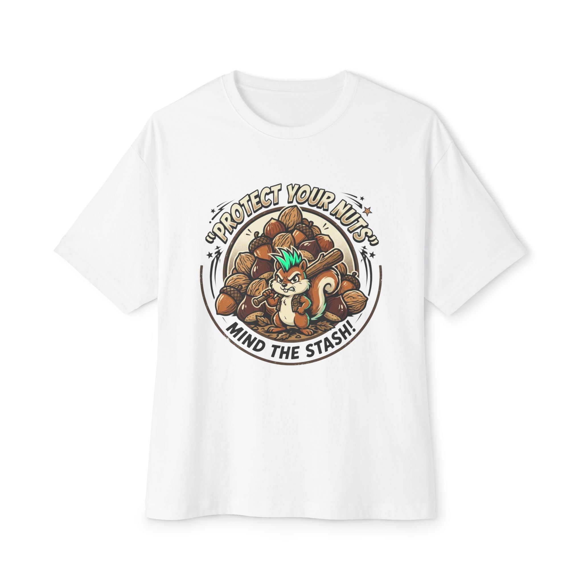 Protect Your Nuts Tee — Cute Squirrel 'Mind the Stash' Graphic Shirt