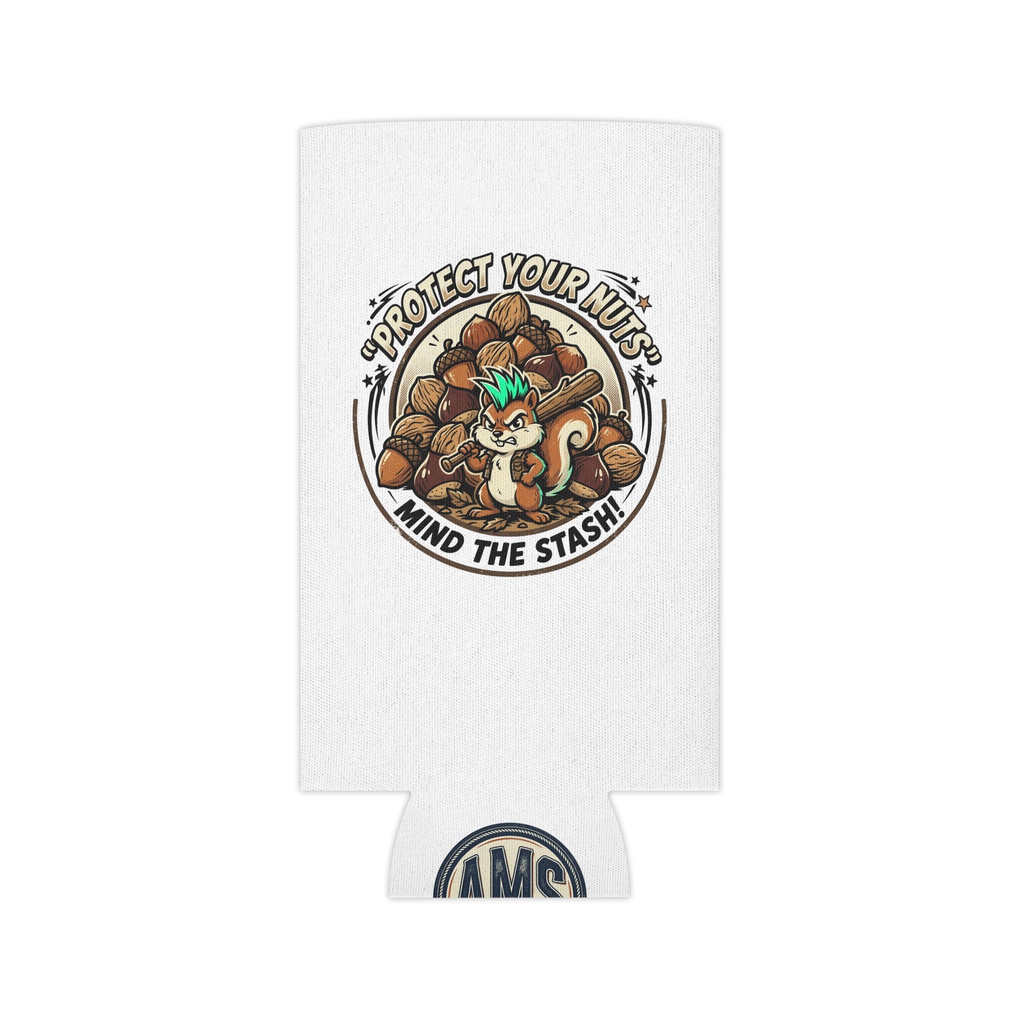 Can Cooler — “Protect Your Nuts” Squirrel Can Cooler | Funny Outdoor Drink Koozie