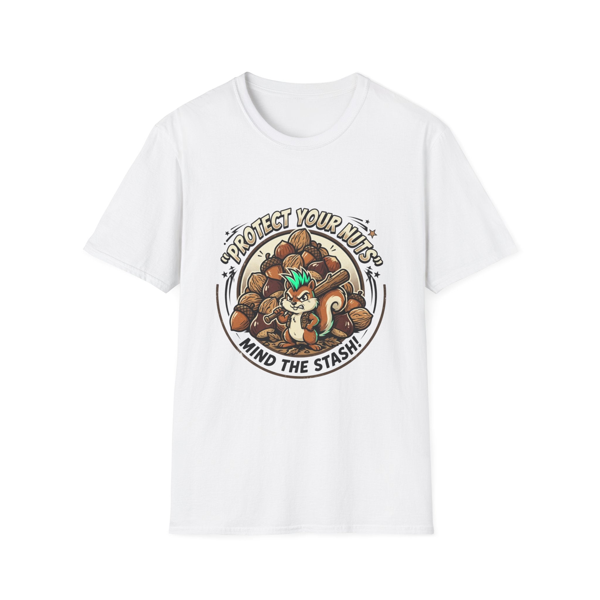 Protect your Nuts Mind The Stash Unisex Softstyle T-Shirt
