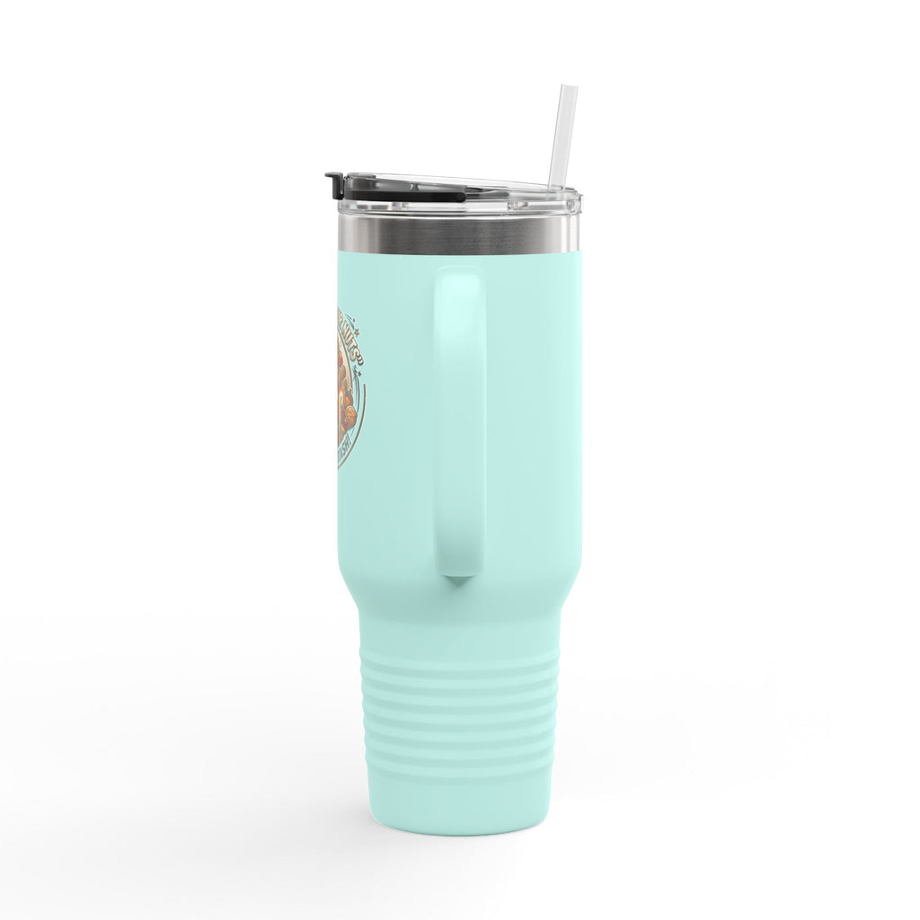 40oz Insulated Travel Mug — "Protect Your Nuts, Mind the Stash" Squirrel Design