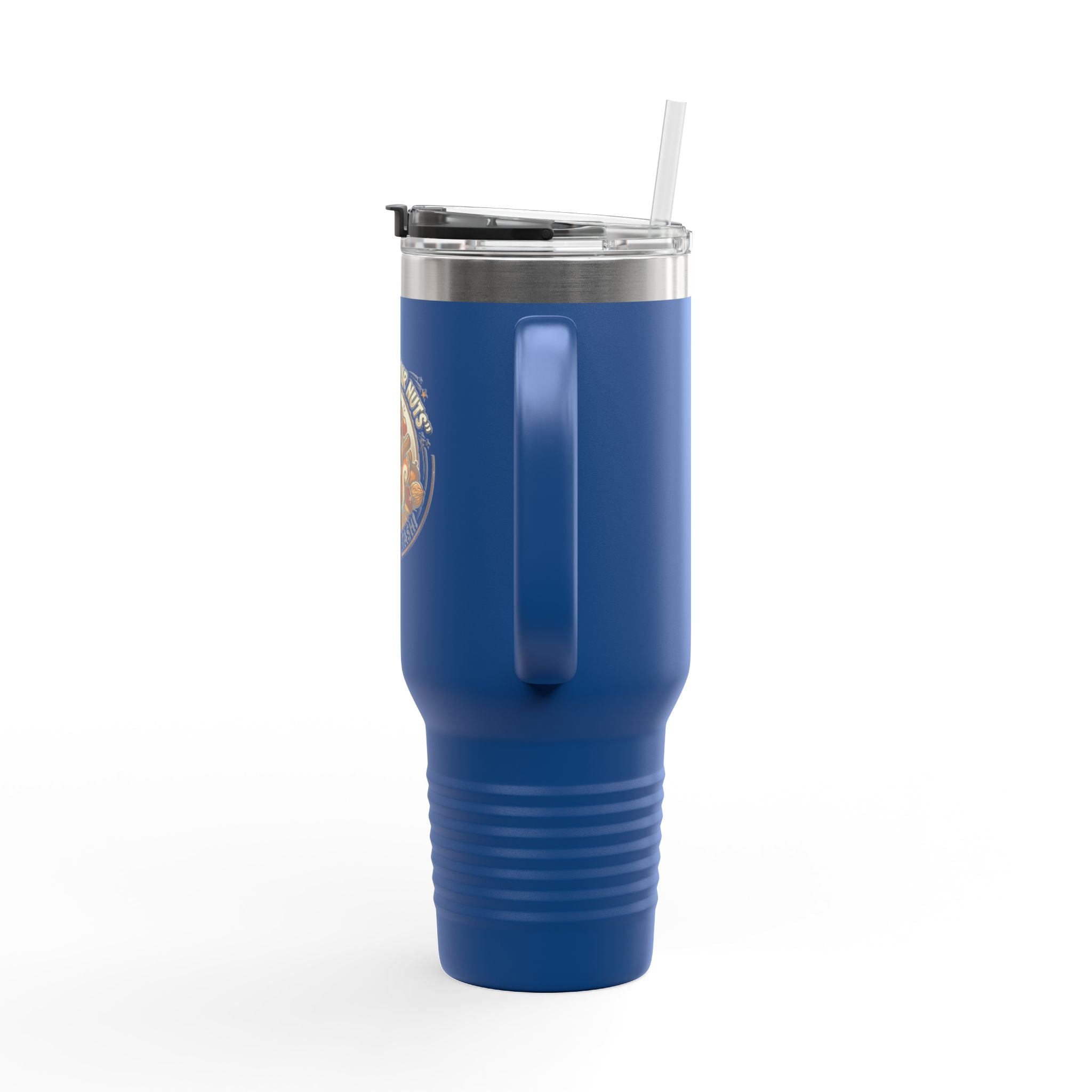 40oz Insulated Travel Mug — "Protect Your Nuts, Mind the Stash" Squirrel Design