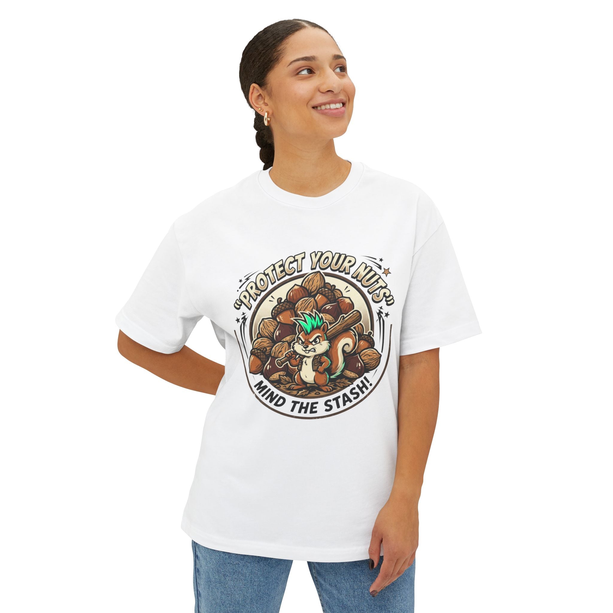 Protect Your Nuts Tee — Cute Squirrel 'Mind the Stash' Graphic Shirt