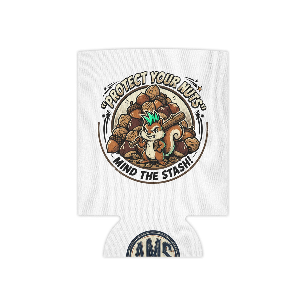 Can Cooler — “Protect Your Nuts” Squirrel Can Cooler | Funny Outdoor Drink Koozie